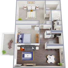 2 Bed, 1 Bath 0121 floor plan